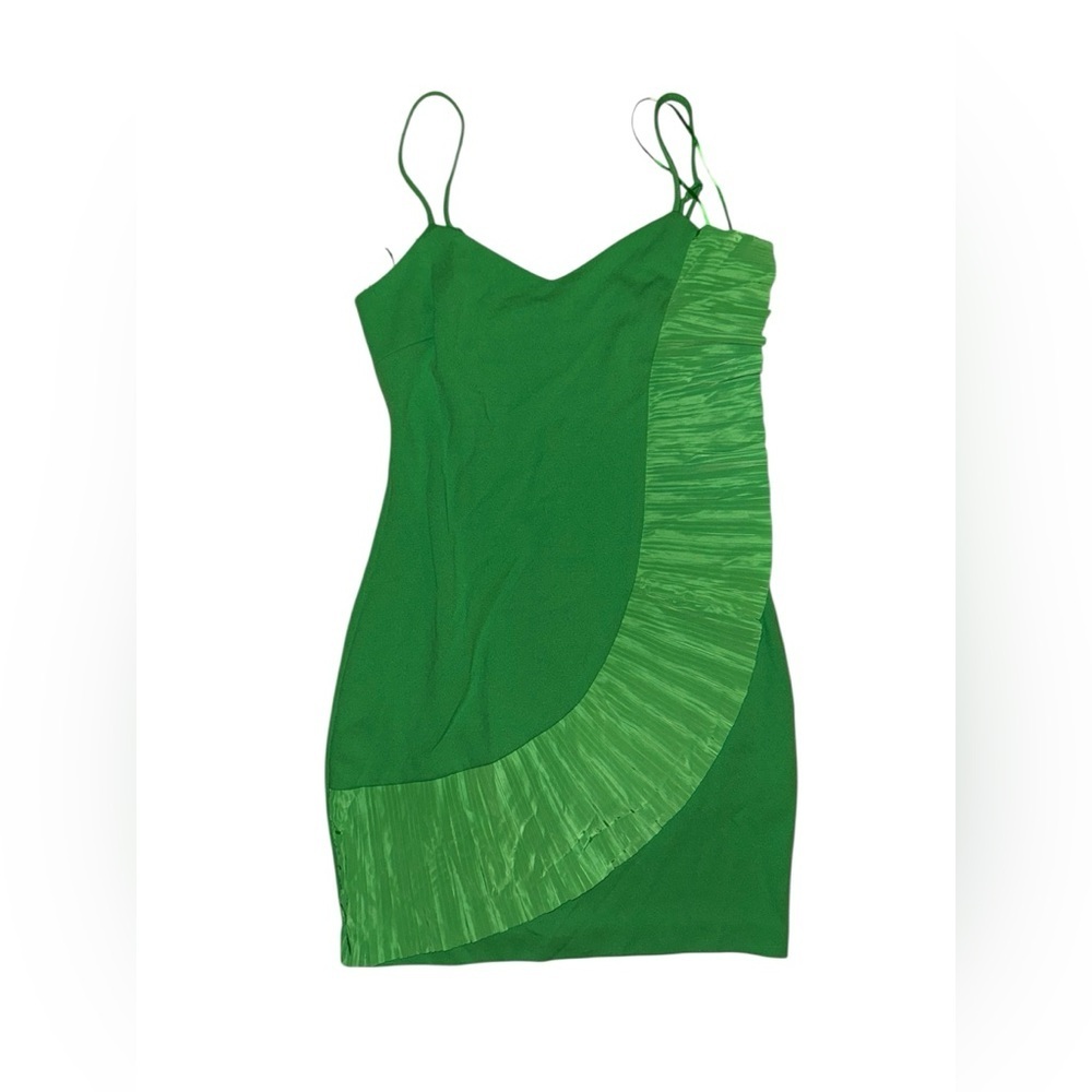 One33 Social The Mercer mini dress in green stretch crepe size 0 new without tag - Picture 4 of 6